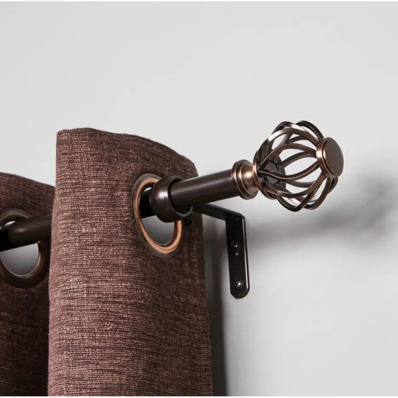 Loft by Umbra Oil Rubbed Bronze Cagio Expandable Curtain Rod 36" to 66" Lengths - Picture 1 of 6